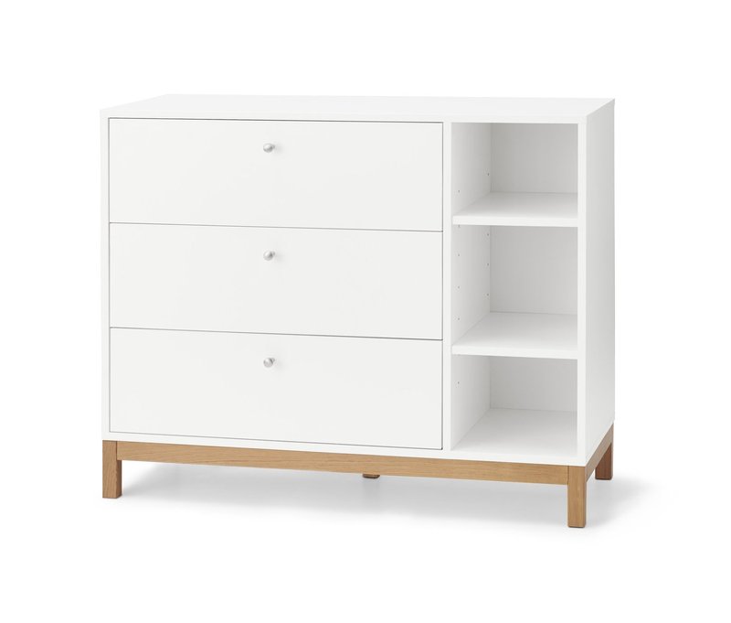 Tchibo - Kommode - 100x40x80cm - silber - Holz / Eichenholz / Metall
