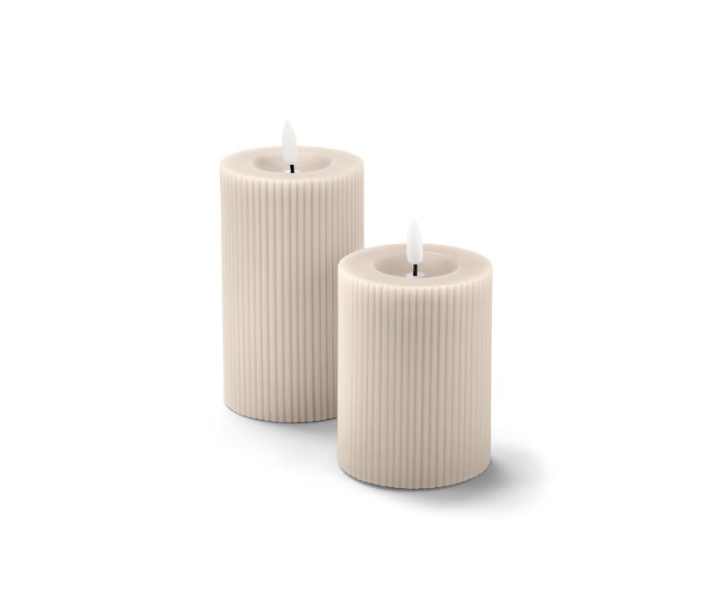 Tchibo - 2 LED-Echtwachskerzen - beige