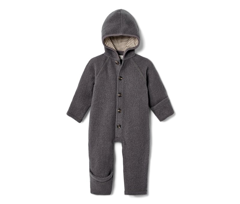 Tchibo - Walkoverall mit RWS-Wolle - Newborn - Gr. 50/56 - dunkelgrau