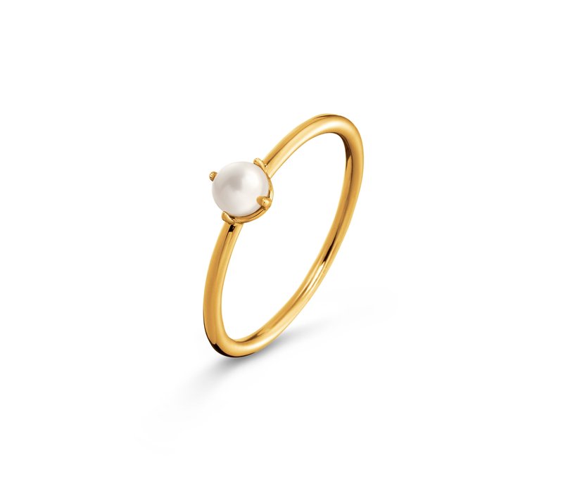 Tchibo - Zarter Ring mit Süßwasserzuchtperle - Damen - Gr. 17 - weiß