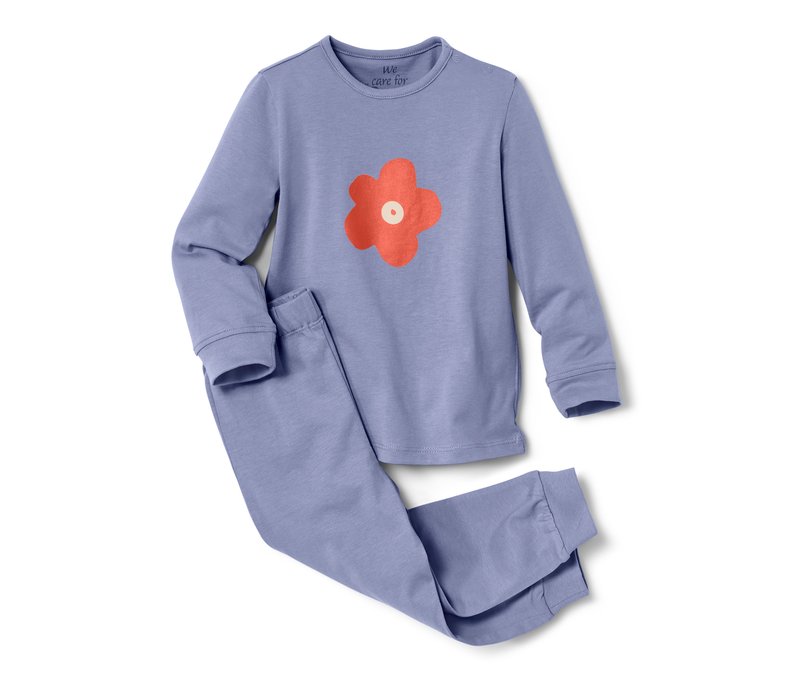 Tchibo - Kleinkind-Pyjama - Mädchen - Gr. 122/128 - orange/print