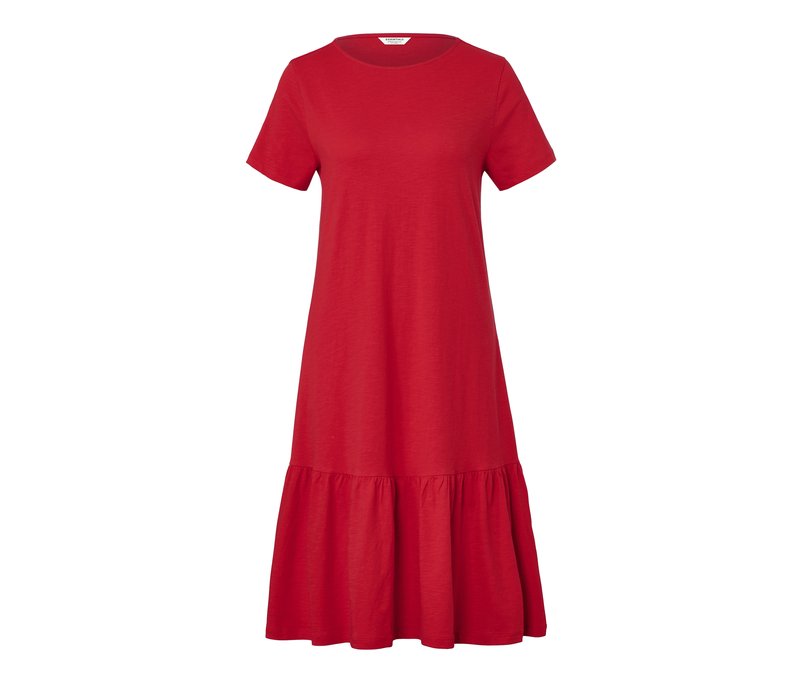Tchibo - Jerseykleid mit Volant - Damen - Gr. S - rot