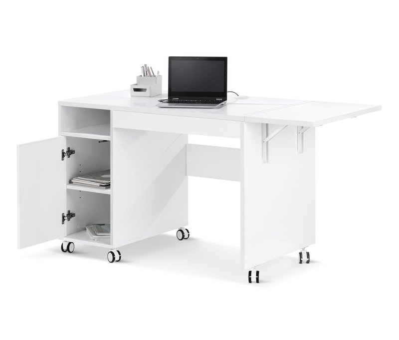 Tchibo - Multifunktionstisch mit erweiterbarer Tischplatte - 115x58x73cm - weiß - Holz