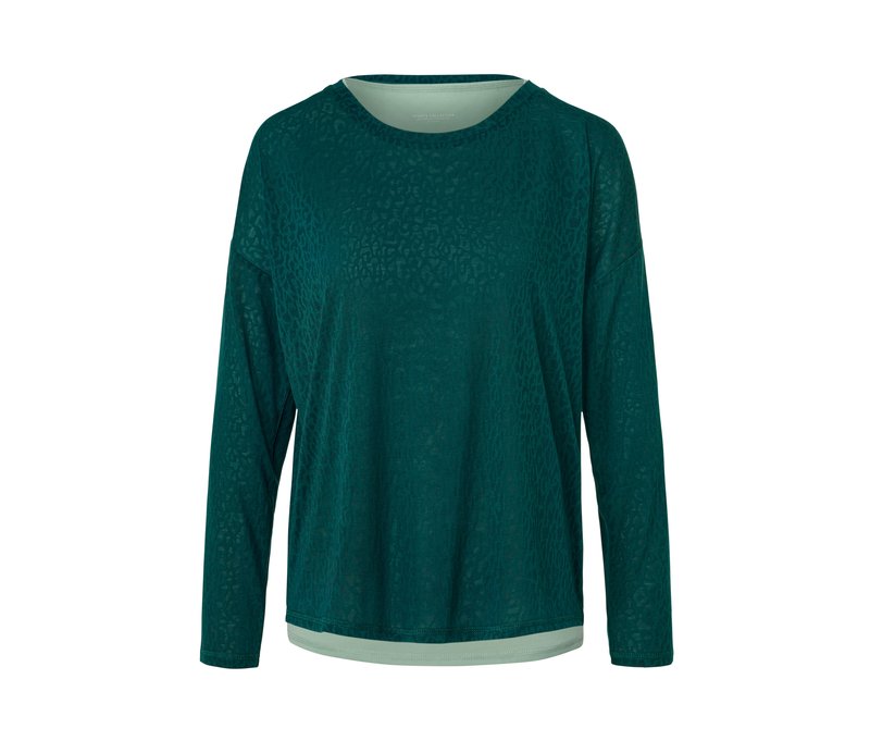 Tchibo - 2-in-1-Sportshirt - Damen - Gr. XL - smaragdgrün