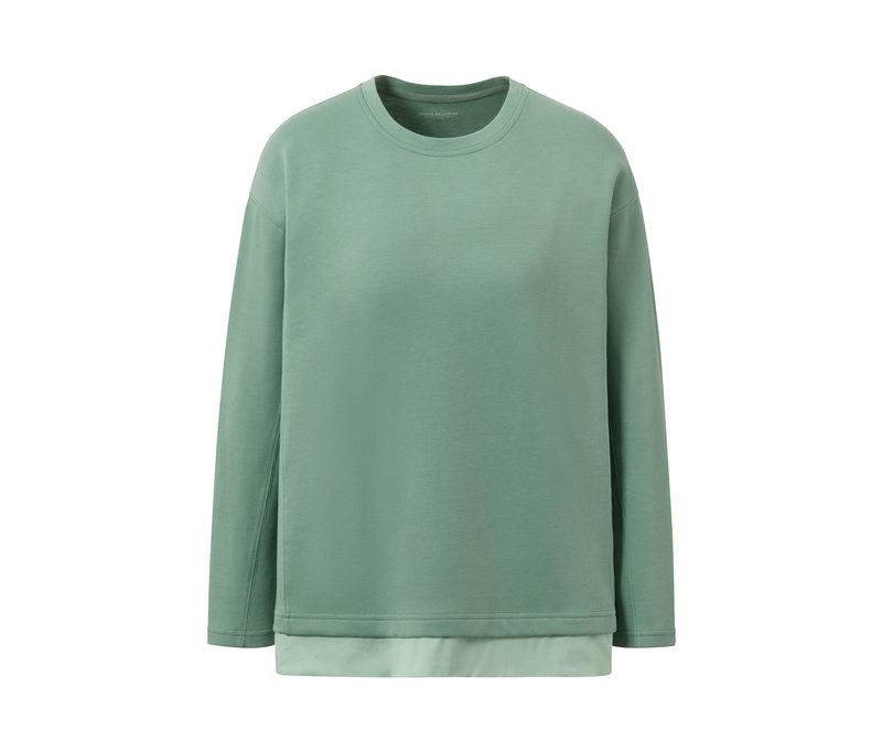 Tchibo - Oversized Fitness-Longsleeve - Damen - Gr. M - grün