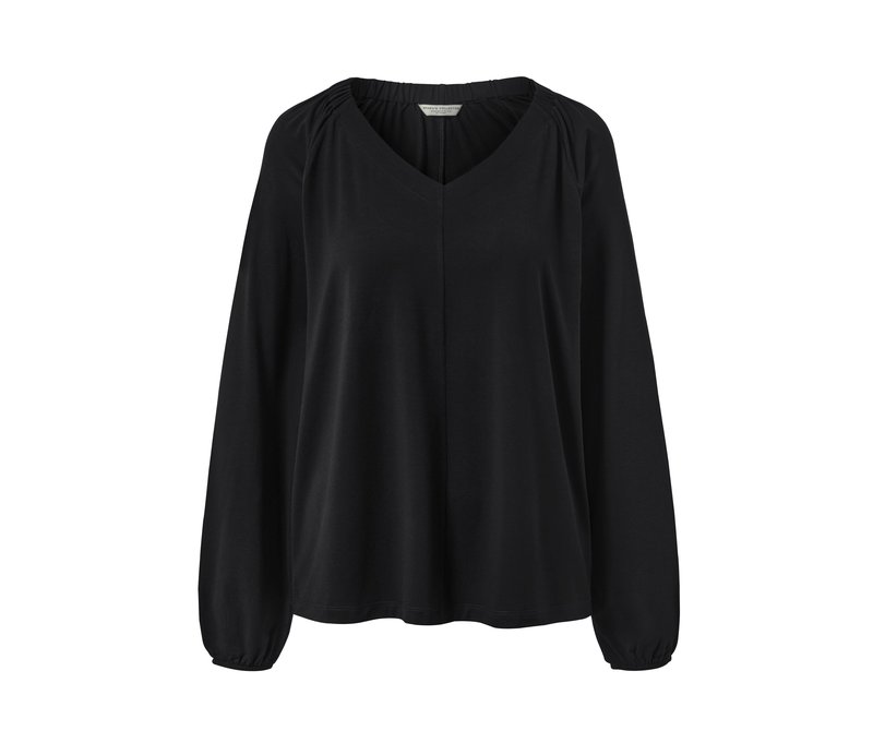 Tchibo - Blusenshirt mit Raffung - Damen - Gr. XXL - schwarz
