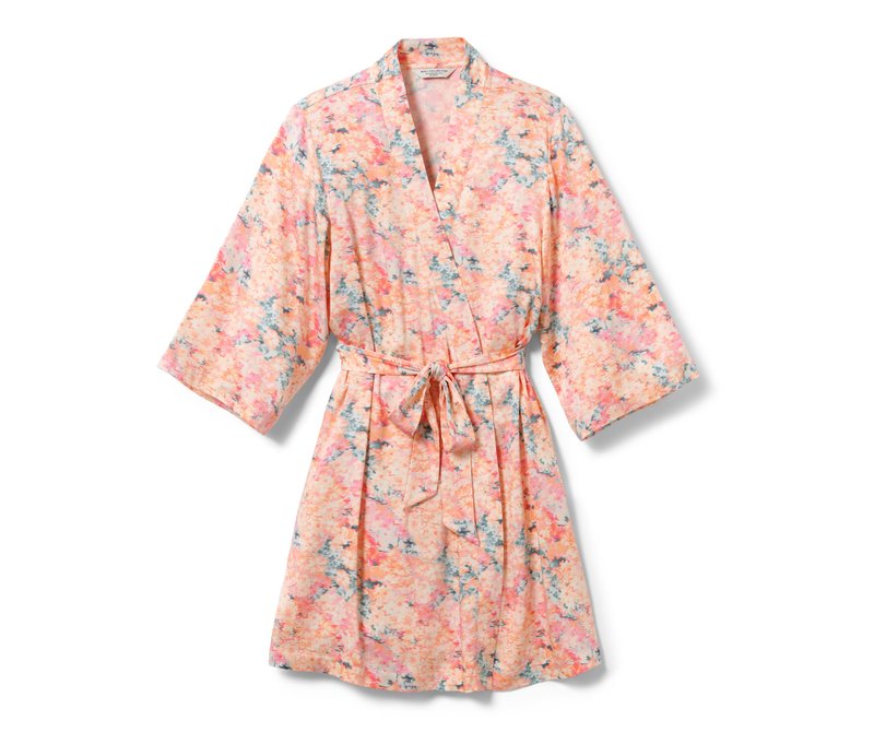 Tchibo - Morgenmantel - Damen - Gr. M - apricot/print