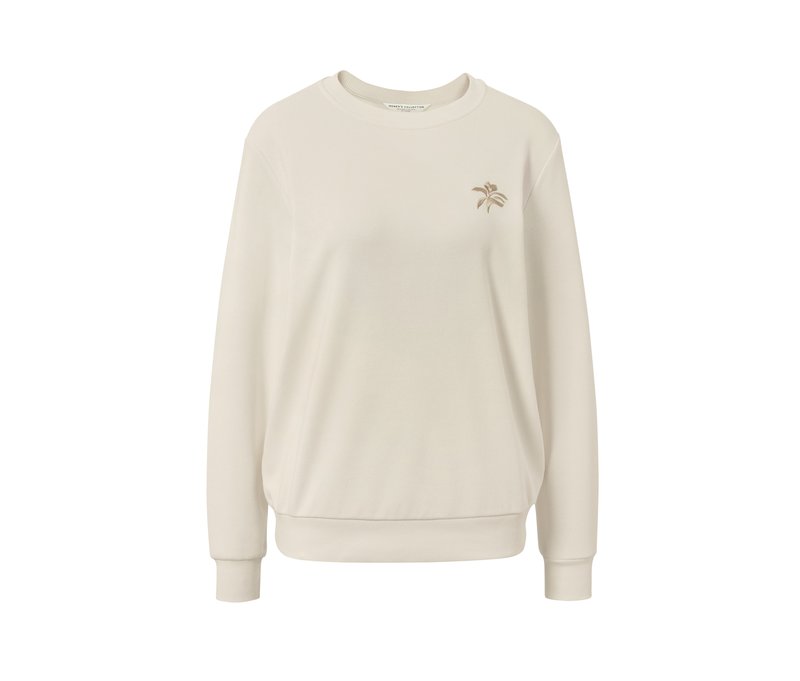 Tchibo - Sweatshirt mit Stickerei - Damen - Gr. XXL - creme