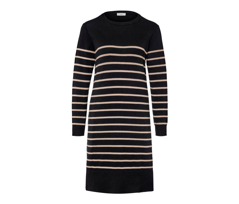 Tchibo - Gestreiftes Feinstrickkleid - Damen - Gr. L - schwarz/gestreift
