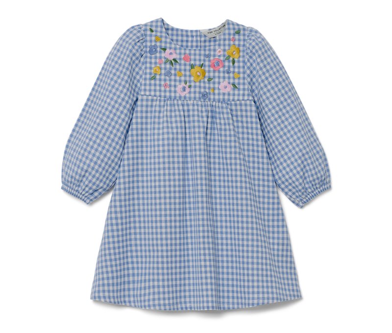 Tchibo - Kinder-Webkleid - Mädchen - Gr. 86/92 - blau/kariert
