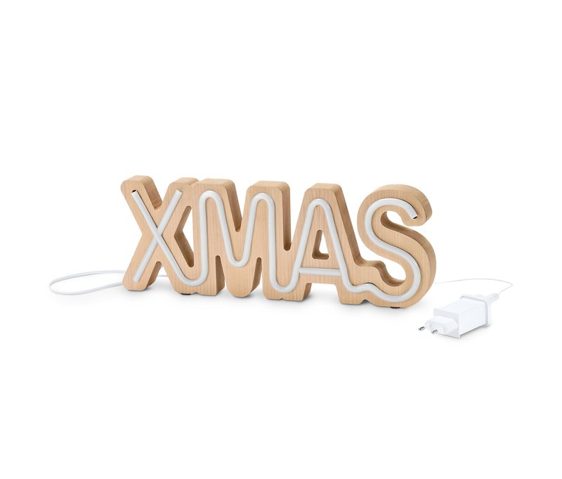 Tchibo - LED-Schriftzug - 40x3x15cm - weiß - Holz / Kunststoff