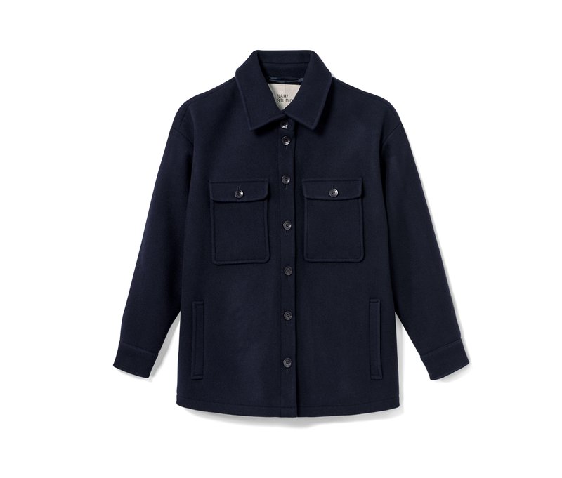 Nah/Studio Jacke - recycelte Wolle - Gr. 40 - dunkelblau