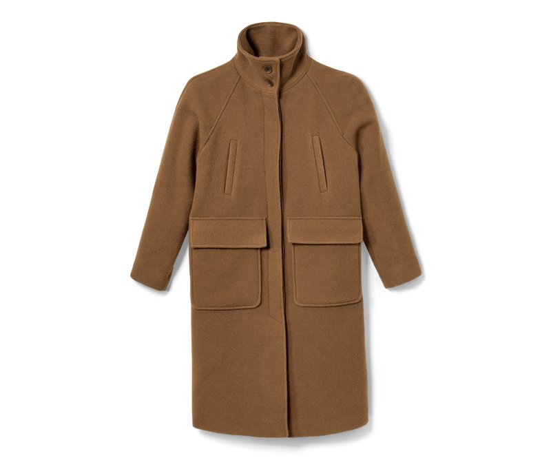 Nah/Studio Mantel - recycelte Wolle - Gr. 36 - braun