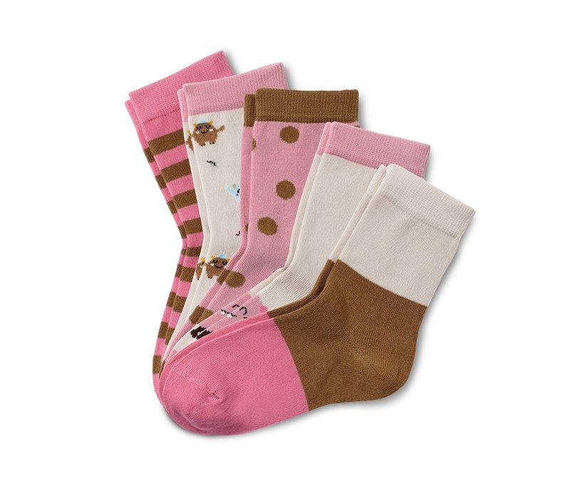 Tchibo - 5 Paar Socken - Herren - Gr. 31-34 - weiß/jacquard