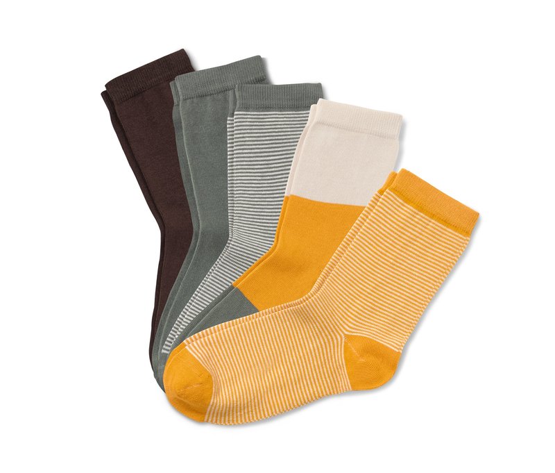 Tchibo - 5 Paar Socken - Herren - Gr. 31-34 - weiß/gestreift