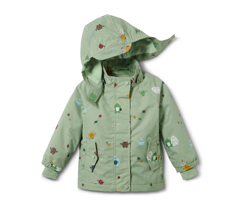 Tchibo - Thermo-Regenjacke mit Monsterprint - Herren - Gr. 86/92 - grün/print
