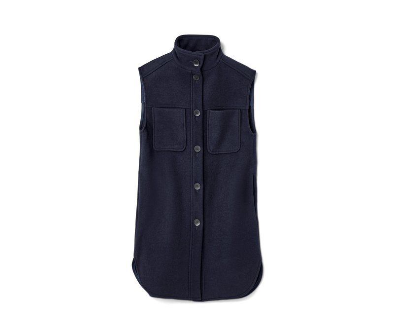 Nah/Studio Mantelweste - recycelte Wolle - Gr. 34 - dunkelblau