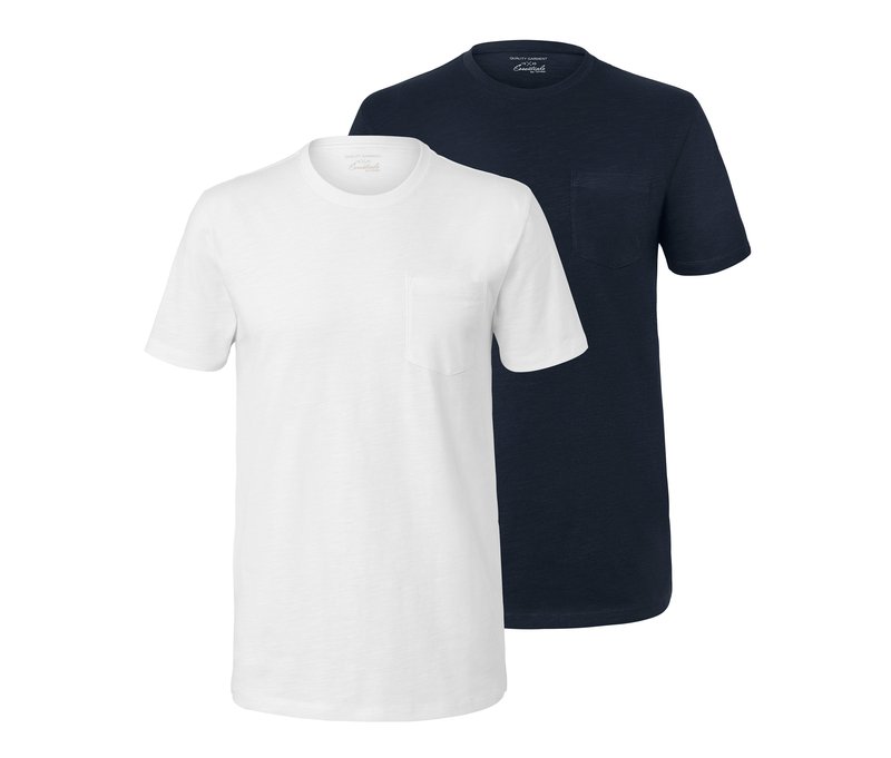 Tchibo - 2 T-Shirts - Herren - Gr. M - dunkelblau