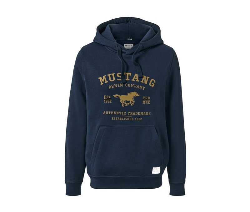 Tchibo - Hoodie »Mustang« - Herren - Gr. S - blau/print
