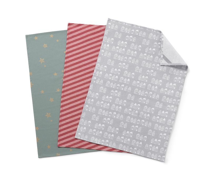 Tchibo - 3 Geschirrtücher - grau