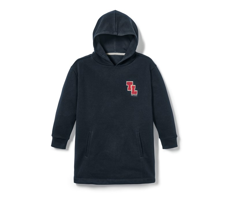 Tchibo - Longsweater mit Kapuze - Mädchen - Gr. 146/152 - dunkelblau