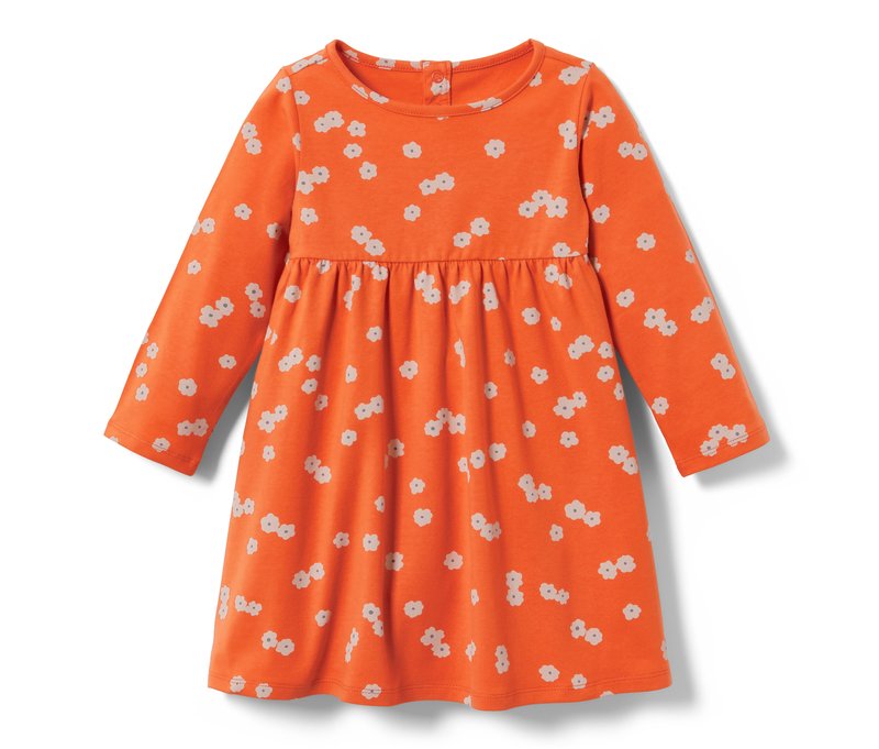 Tchibo - Kleinkind-Jerseykleid - Mädchen - Gr. 98/104 - weiß/geblümt