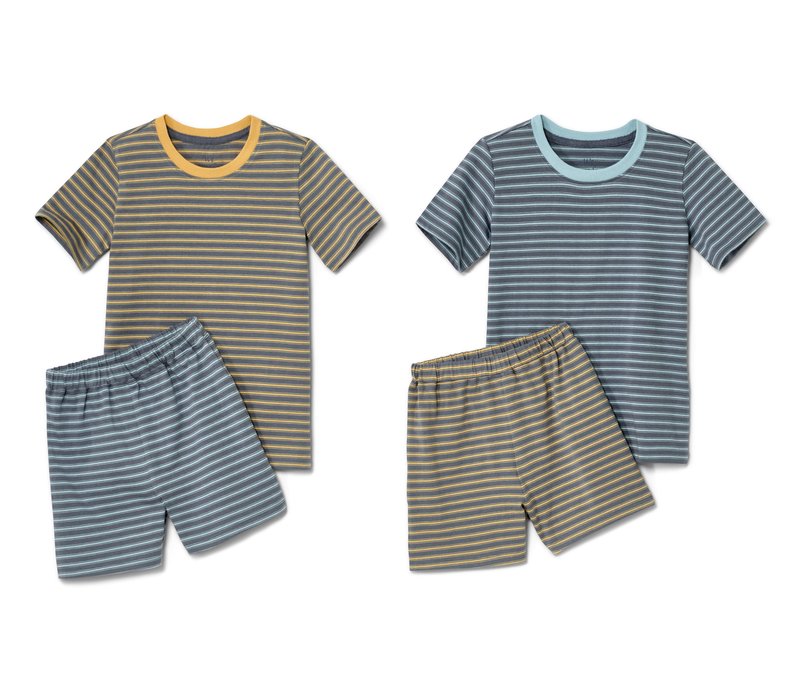 Tchibo - 2 Kleinkinder-Pyjamas - Gr. 110/116 - hellblau/gestreift