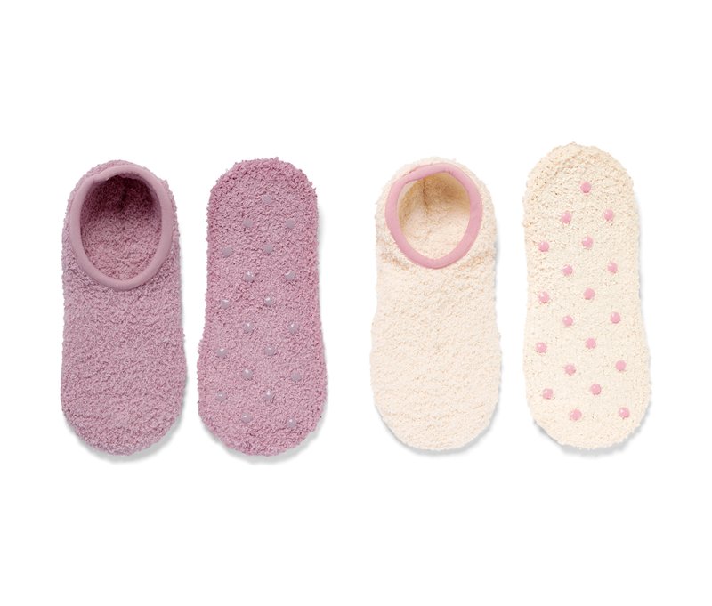 Tchibo - 2 Paar Hausschuh-Socken - Damen - Gr. 35-38 - creme