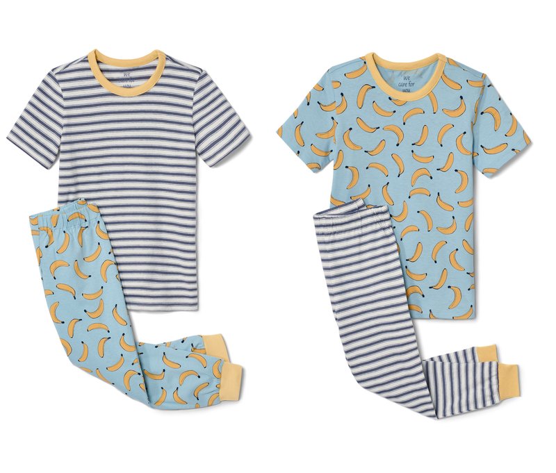 Tchibo - 2 Kinder-Pyjamas - Herren - Gr. 110/116 - blau