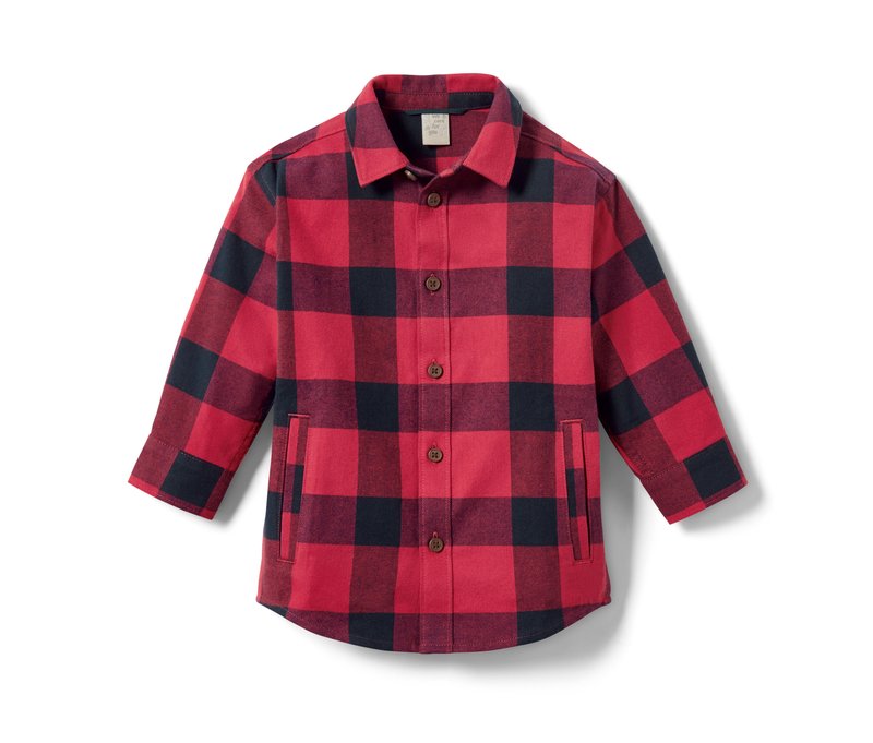 Tchibo - Kinder-Flanellhemd - Herren - Gr. 110/116 - dunkelblau/kariert