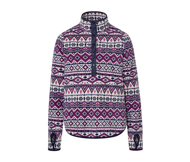 Tchibo - Fleecepullover - Damen - Gr. XS - dunkelblau/print