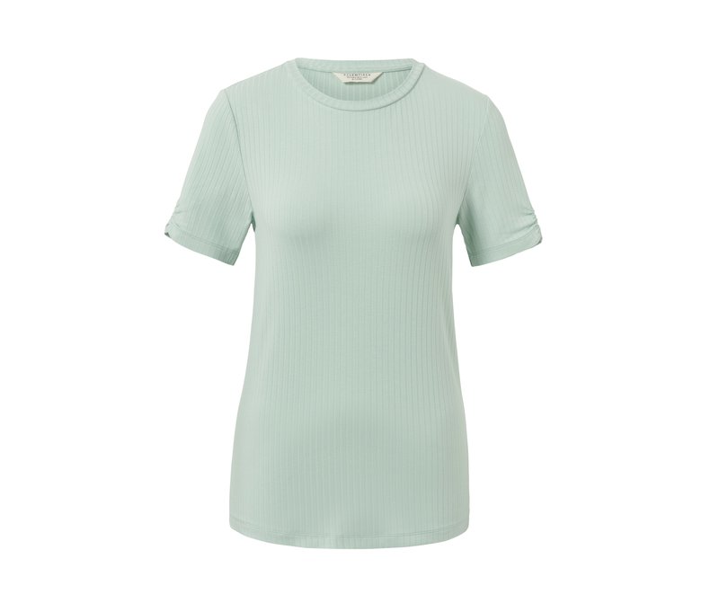 Tchibo - Geripptes Shirt - Damen - Gr. M - mintgrün