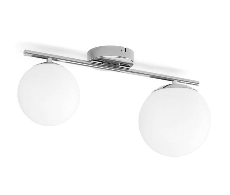 Tchibo - Deckenleuchte aus Metall - 49x18x22,5cm - chrom - Glas / Metall