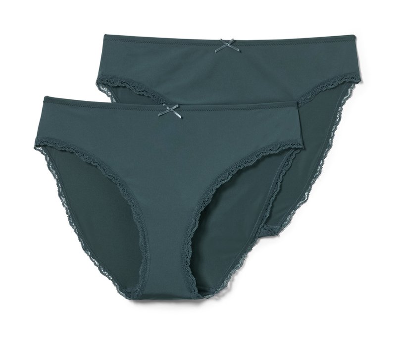 Tchibo - 2 Slips - Damen - Gr. S - petrol
