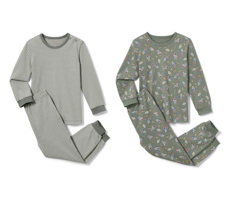 Tchibo - 2 Kinder-Pyjamas - Herren - Gr. 98/104 - weiß