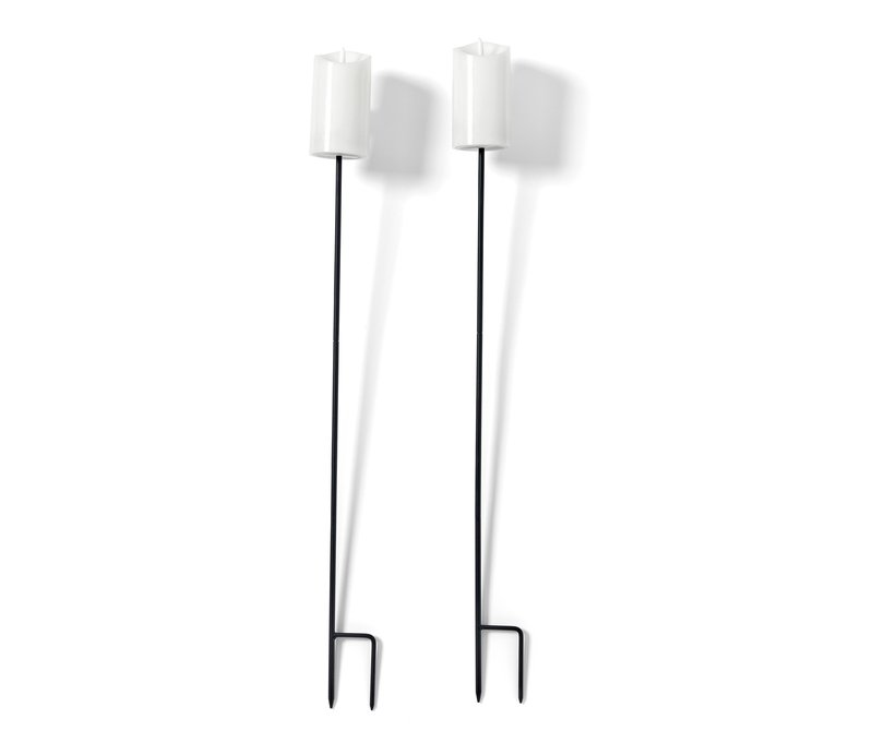 Tchibo - 2 LED-Echtwachs-Fackeln - schwarz