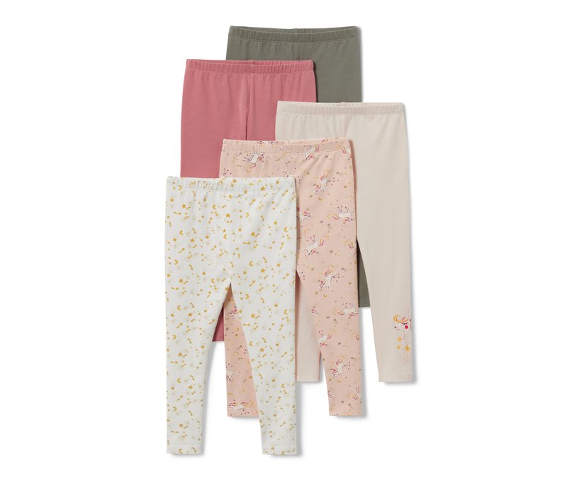 Tchibo - 5 Kinder-Leggings - Mädchen - Gr. 110/116 - grün