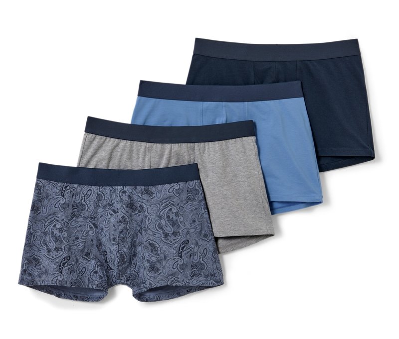 Tchibo - 4 Slipboxer - Herren - Gr. S/4 - dunkelblau/paisley