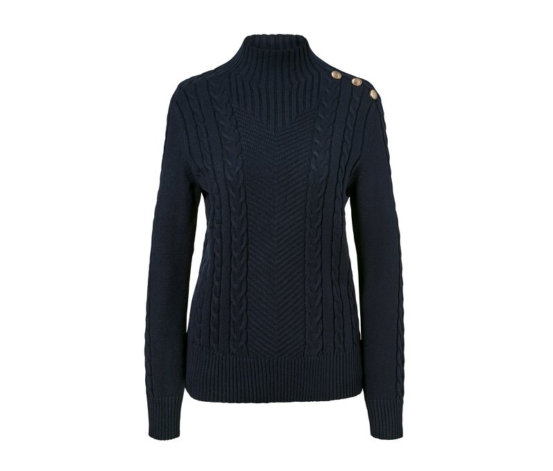 Tchibo - Strickpullover mit Knöpfen - Damen - Gr. XL - dunkelblau