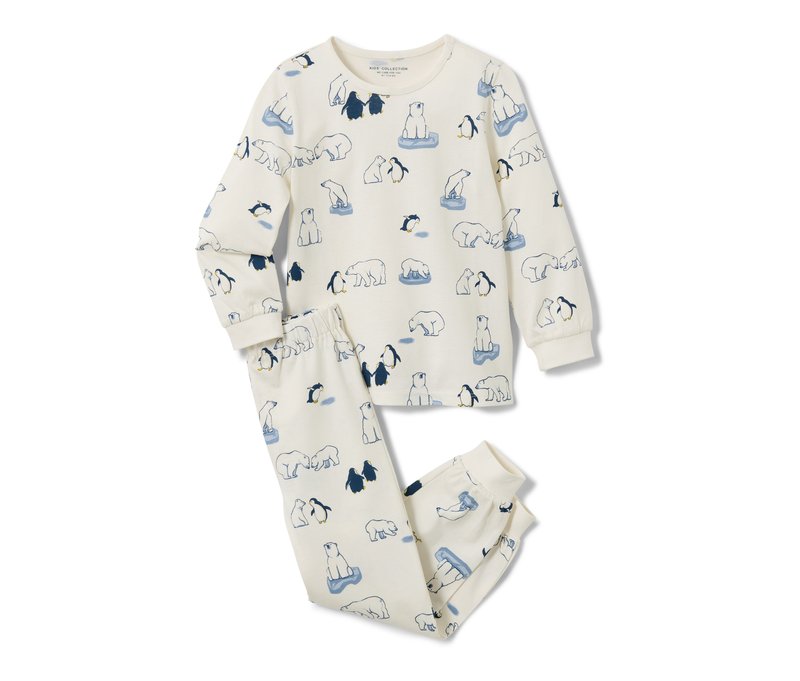 Tchibo - Kinder-Pyjama - Herren - Gr. 122/128 - creme/print