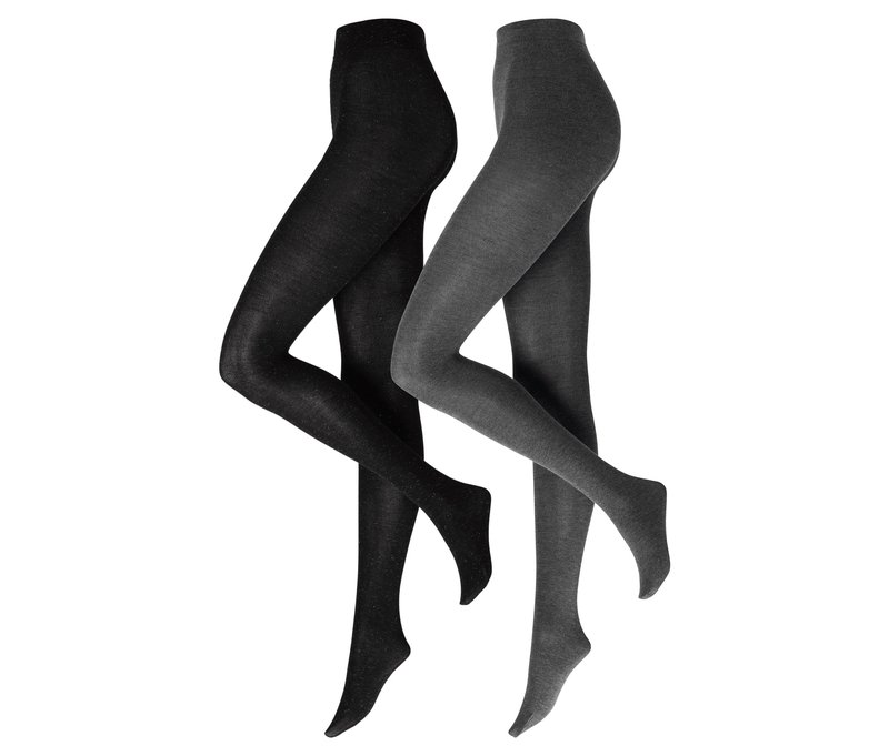 Tchibo - 2 Strickstrumpfhosen - Damen - Gr. S - dunkelgrau