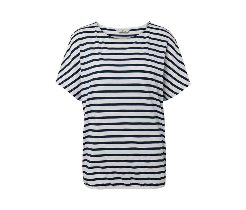 Tchibo - Überschnittenes Blusenshirt - Damen - Gr. XXL - dunkelblau/gestreift