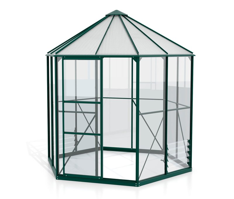 Vitavia Gewächshaus Pavillon 4 - 253x221x263cm - smaragdgrün - Aluminium / Glas / Glas