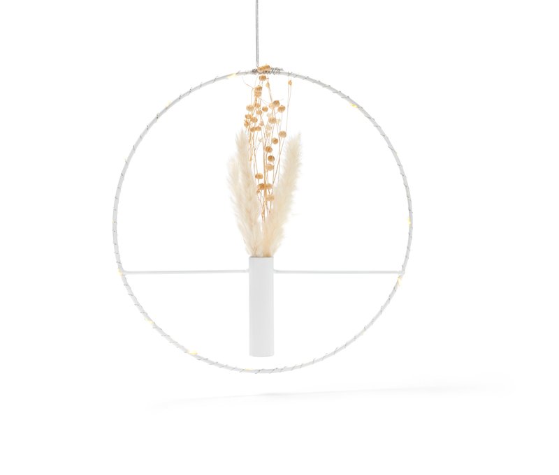 Tchibo - LED-Ring mit Trockenblumen - weiß