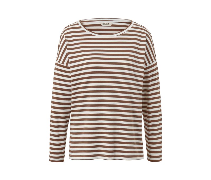 Tchibo - Gestreiftes Langarmshirt - Damen - Gr. XL - beige/gestreift