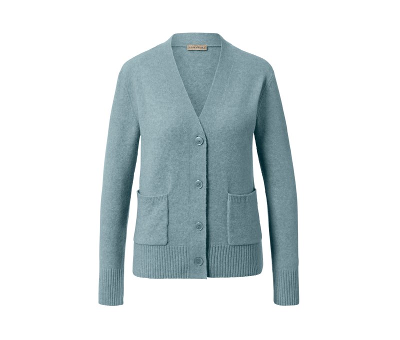 Tchibo - Strickjacke mit Wolle - Damen - Gr. L - blau