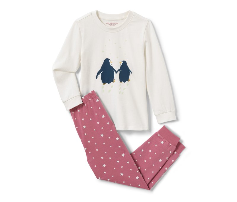 Tchibo - Kinder-Pyjama »Glow in the dark« - Herren - Gr. 86/92 - weiß/print