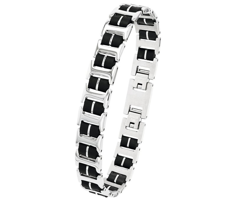 Tchibo - Amor Edelstahl Herren-Armschmuck »Kautschuk« - silber