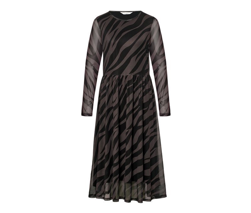 Tchibo - Bedrucktes Mesh-Kleid - Damen - Gr. M - schwarz/print
