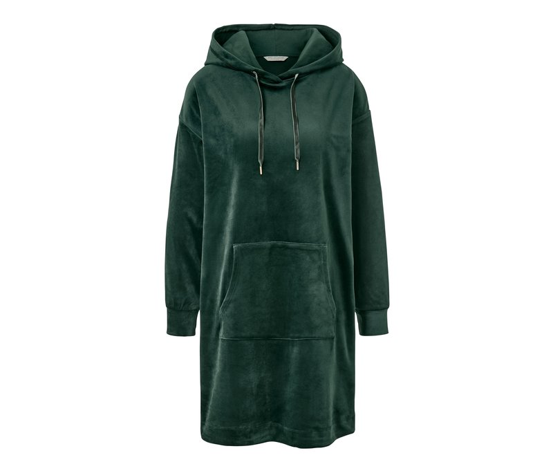 Tchibo - Nicki-Loungewear-Kleid - Damen - Gr. XL - dunkelgrün